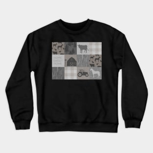 Home Sweet Home Farm Patchwork- Beige/taupe Crewneck Sweatshirt